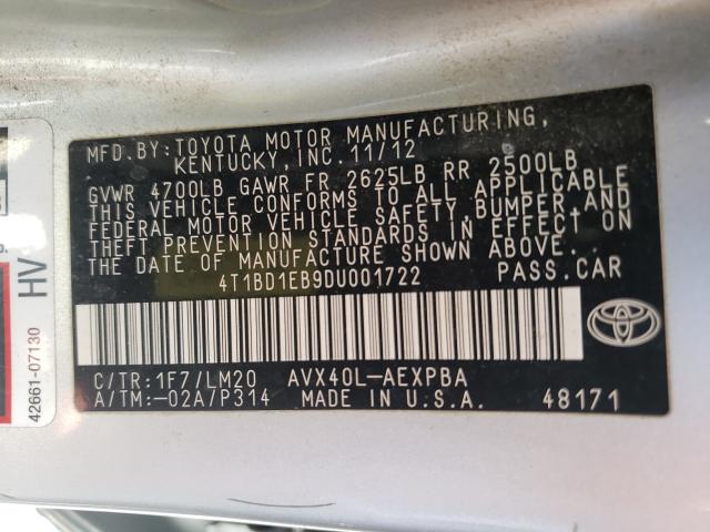 Photo 9 VIN: 4T1BD1EB9DU001722 - TOYOTA AVALON HYB 