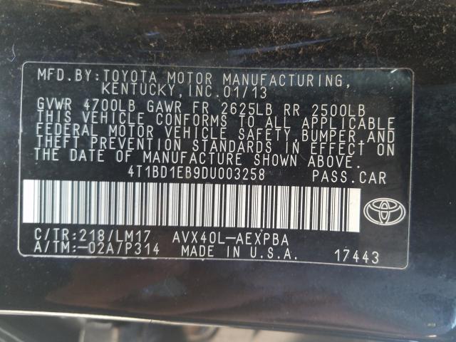 Photo 9 VIN: 4T1BD1EB9DU003258 - TOYOTA AVALON HYB 