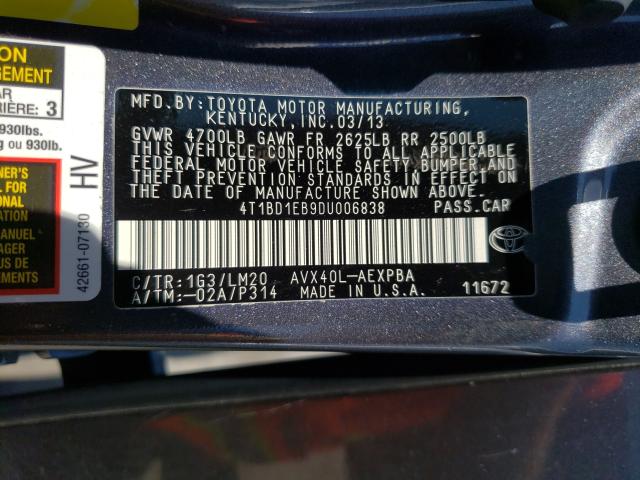 Photo 9 VIN: 4T1BD1EB9DU006838 - TOYOTA AVALON HYB 