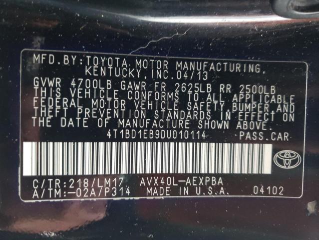 Photo 12 VIN: 4T1BD1EB9DU010114 - TOYOTA AVALON HYB 