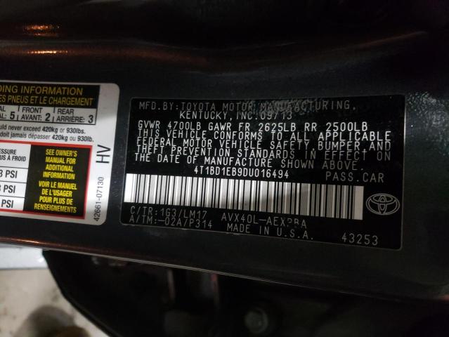 Photo 9 VIN: 4T1BD1EB9DU016494 - TOYOTA AVALON HYB 