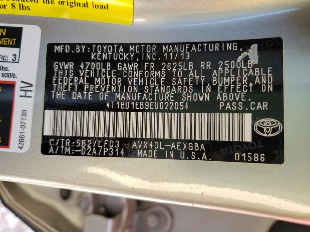 Photo 9 VIN: 4T1BD1EB9EU022054 - TOYOTA AVALON HYB 