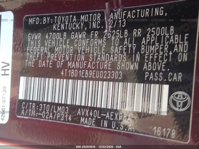 Photo 8 VIN: 4T1BD1EB9EU023303 - TOYOTA AVALON 