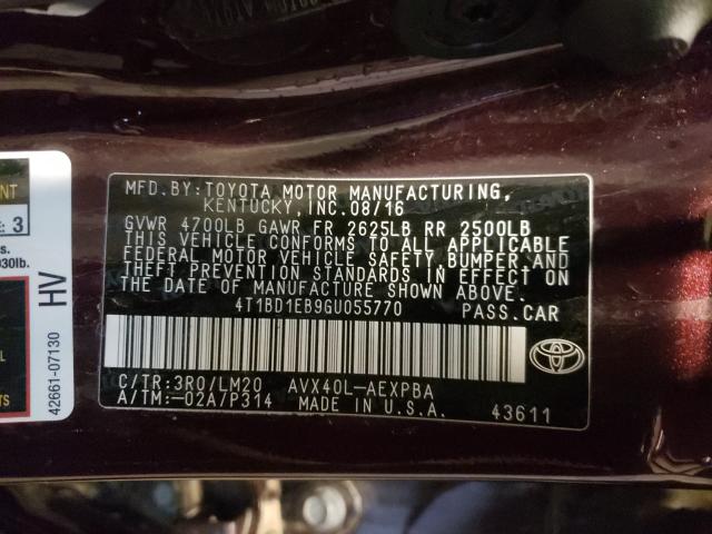 Photo 9 VIN: 4T1BD1EB9GU055770 - TOYOTA AVALON HYB 