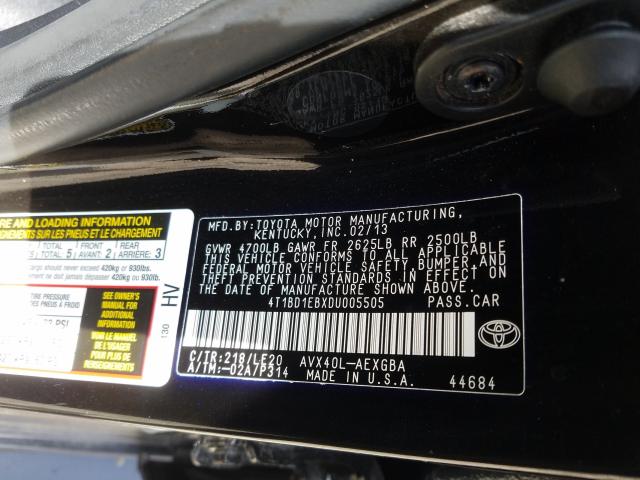 Photo 9 VIN: 4T1BD1EBXDU005505 - TOYOTA AVALON HYB 