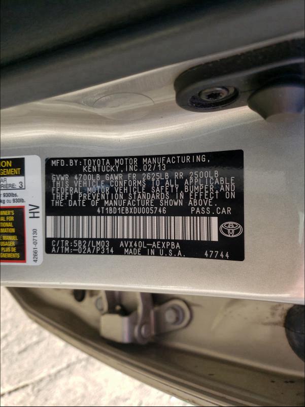 Photo 9 VIN: 4T1BD1EBXDU005746 - TOYOTA AVALON HYB 