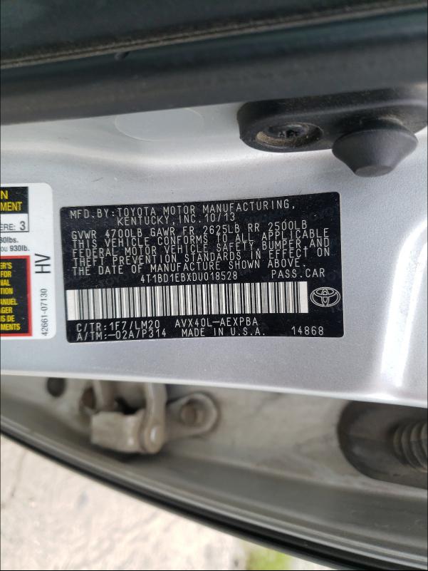 Photo 9 VIN: 4T1BD1EBXDU018528 - TOYOTA AVALON HYB 