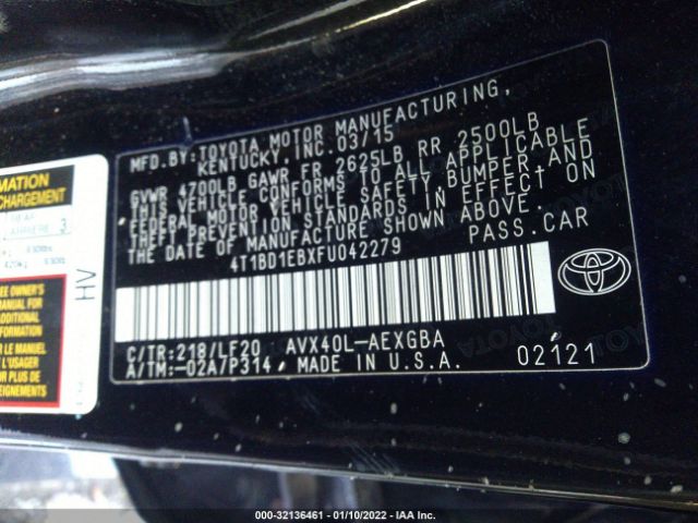 Photo 8 VIN: 4T1BD1EBXFU042279 - TOYOTA AVALON HYBRID 