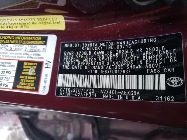 Photo 9 VIN: 4T1BD1EBXFU047837 - TOYOTA AVALON HYB 