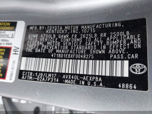 Photo 8 VIN: 4T1BD1EBXFU048275 - TOYOTA AVALON HYBRID 