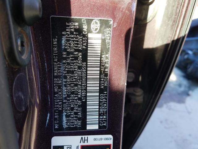 Photo 9 VIN: 4T1BD1EBXHU058596 - TOYOTA AVALON HYB 