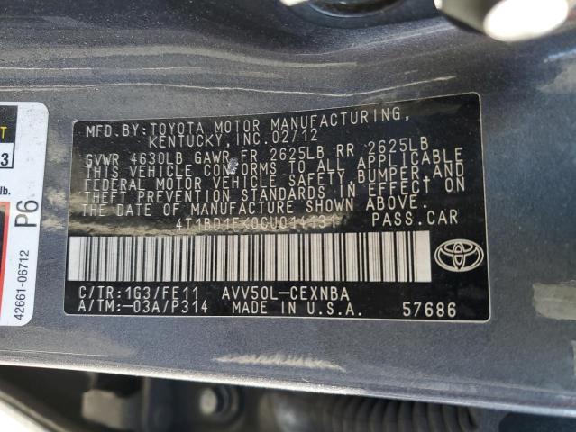 Photo 11 VIN: 4T1BD1FK0CU014131 - TOYOTA CAMRY HYBR 