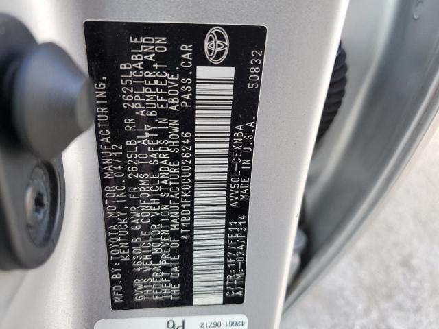 Photo 11 VIN: 4T1BD1FK0CU026246 - TOYOTA CAMRY HYBR 