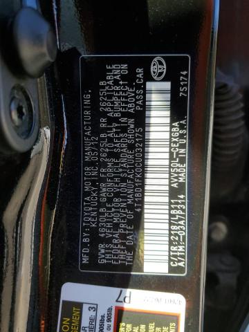 Photo 11 VIN: 4T1BD1FK0CU032175 - TOYOTA CAMRY HYBR 