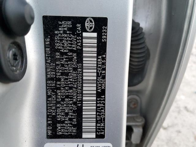 Photo 12 VIN: 4T1BD1FK0CU052815 - TOYOTA CAMRY HYBR 