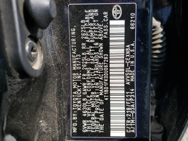 Photo 12 VIN: 4T1BD1FK0DU067283 - TOYOTA CAMRY HYBR 