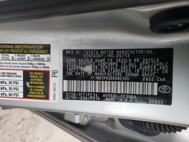 Photo 9 VIN: 4T1BD1FK0DU085105 - TOYOTA CAMRY 