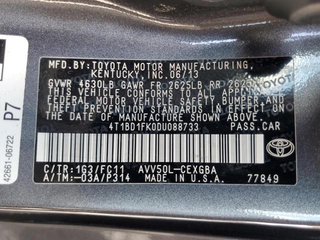 Photo 11 VIN: 4T1BD1FK0DU088733 - TOYOTA CAMRY HYBR 