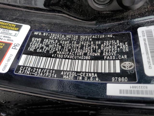 Photo 12 VIN: 4T1BD1FK0EU140380 - TOYOTA CAMRY 