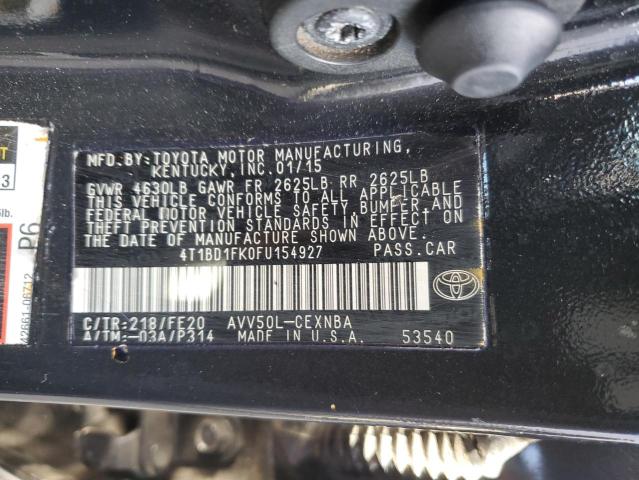 Photo 12 VIN: 4T1BD1FK0FU154927 - TOYOTA CAMRY 