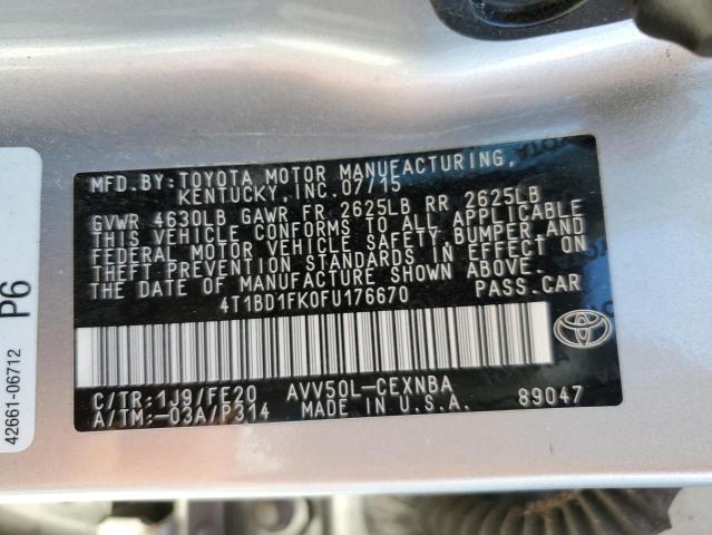 Photo 11 VIN: 4T1BD1FK0FU176670 - TOYOTA CAMRY HYBR 