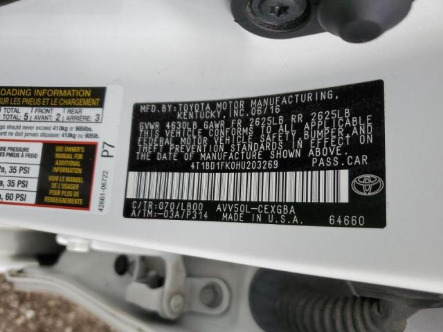 Photo 12 VIN: 4T1BD1FK0HU203269 - TOYOTA CAMRY HYBR 