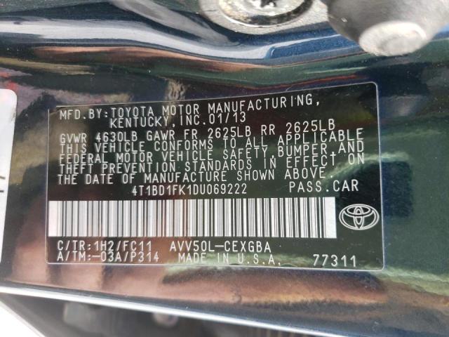 Photo 9 VIN: 4T1BD1FK1DU069222 - TOYOTA CAMRY HYBR 