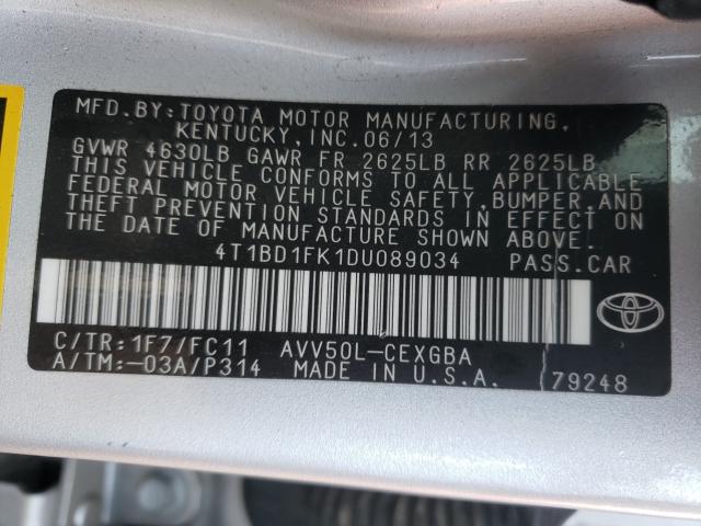 Photo 9 VIN: 4T1BD1FK1DU089034 - TOYOTA CAMRY HYBR 