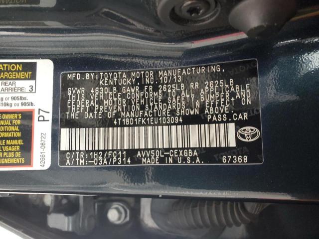 Photo 11 VIN: 4T1BD1FK1EU103094 - TOYOTA CAMRY HYBR 