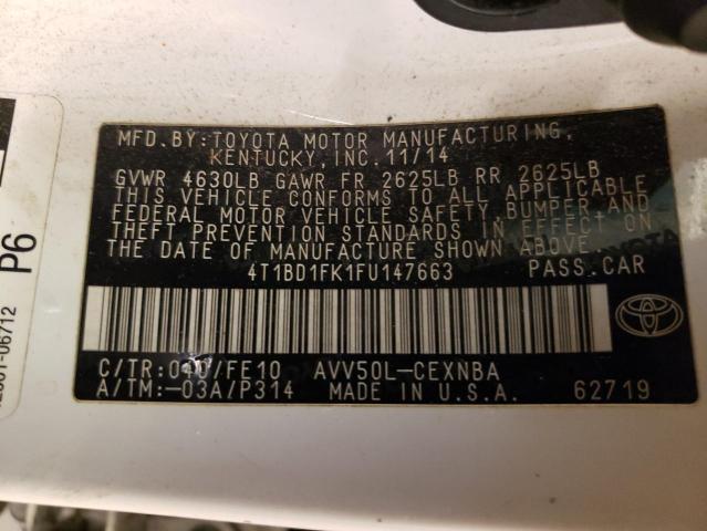 Photo 11 VIN: 4T1BD1FK1FU147663 - TOYOTA CAMRY 