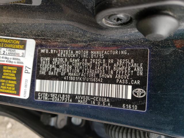 Photo 9 VIN: 4T1BD1FK1FU156542 - TOYOTA CAMRY HYBR 