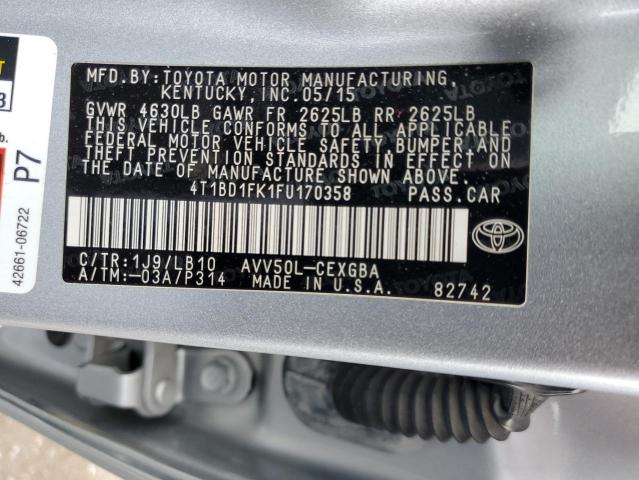 Photo 12 VIN: 4T1BD1FK1FU170358 - TOYOTA CAMRY HYBR 