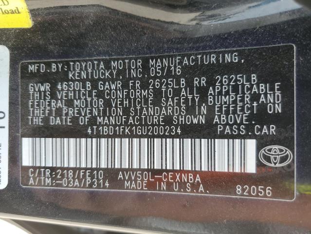 Photo 11 VIN: 4T1BD1FK1GU200234 - TOYOTA CAMRY 