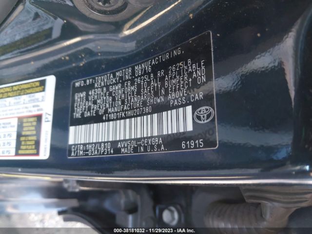 Photo 8 VIN: 4T1BD1FK1HU207380 - TOYOTA CAMRY HYBRID 