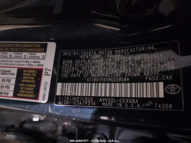 Photo 8 VIN: 4T1BD1FK1HU228584 - TOYOTA CAMRY 