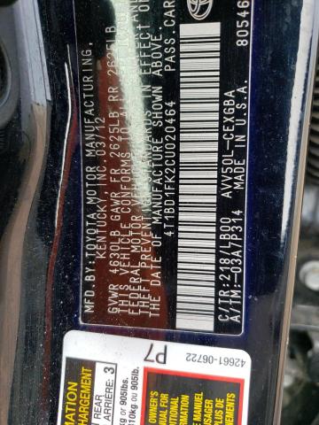 Photo 11 VIN: 4T1BD1FK2CU020464 - TOYOTA CAMRY 