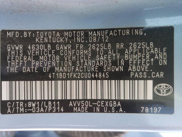 Photo 9 VIN: 4T1BD1FK2CU044845 - TOYOTA CAMRY 