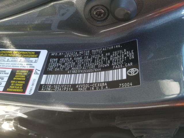 Photo 9 VIN: 4T1BD1FK2CU057644 - TOYOTA CAMRY HYBR 