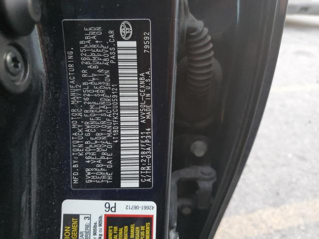 Photo 12 VIN: 4T1BD1FK2CU059121 - TOYOTA CAMRY HYBR 