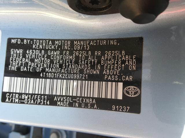 Photo 9 VIN: 4T1BD1FK2EU099721 - TOYOTA CAMRY HYBRID 