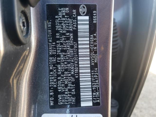 Photo 9 VIN: 4T1BD1FK2EU117957 - TOYOTA CAMRY HYBR 