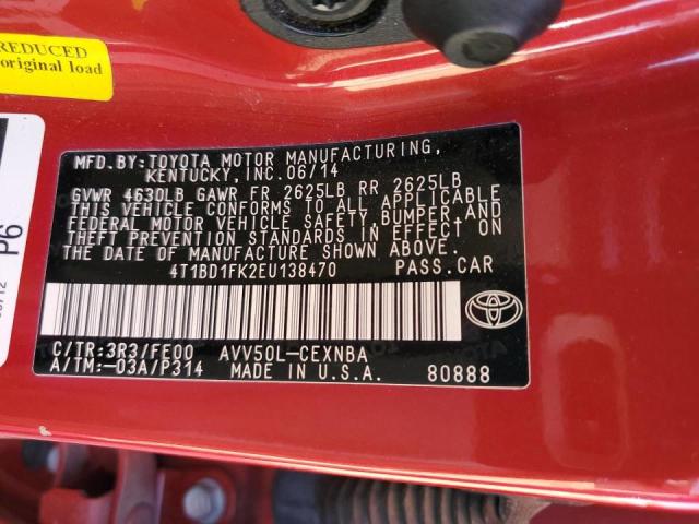 Photo 11 VIN: 4T1BD1FK2EU138470 - TOYOTA CAMRY HYBR 