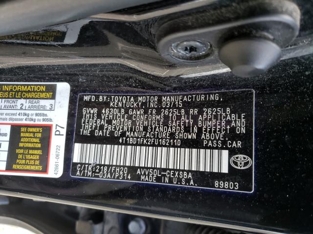 Photo 9 VIN: 4T1BD1FK2FU162110 - TOYOTA CAMRY HYBR 