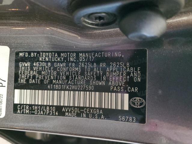 Photo 12 VIN: 4T1BD1FK2HU227590 - TOYOTA CAMRY 