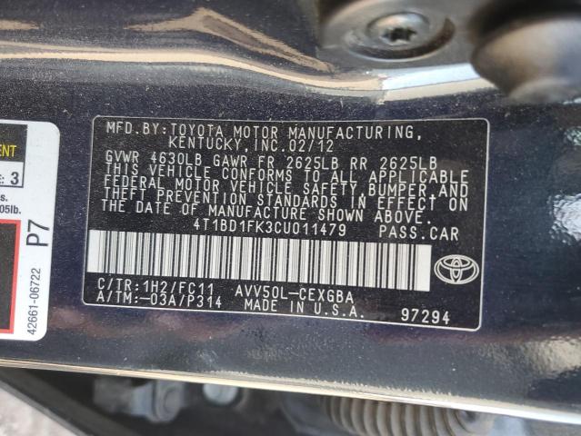 Photo 11 VIN: 4T1BD1FK3CU011479 - TOYOTA CAMRY 