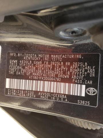 Photo 9 VIN: 4T1BD1FK3DU064782 - TOYOTA CAMRY HYBR 