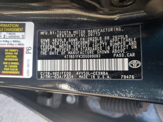 Photo 9 VIN: 4T1BD1FK3DU089083 - TOYOTA CAMRY HYBR 