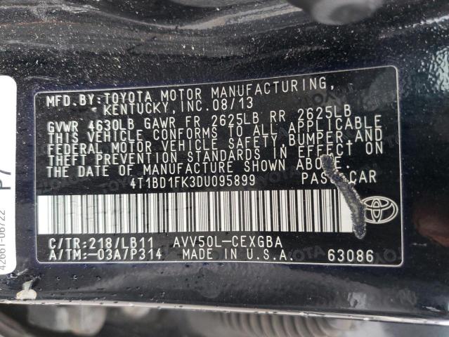 Photo 12 VIN: 4T1BD1FK3DU095899 - TOYOTA CAMRY HYBR 