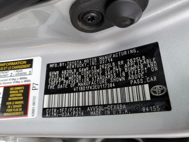 Photo 9 VIN: 4T1BD1FK3EU117384 - TOYOTA CAMRY HYBR 