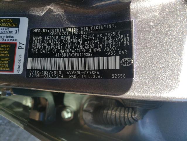 Photo 9 VIN: 4T1BD1FK3EU119393 - TOYOTA CAMRY HYBR 